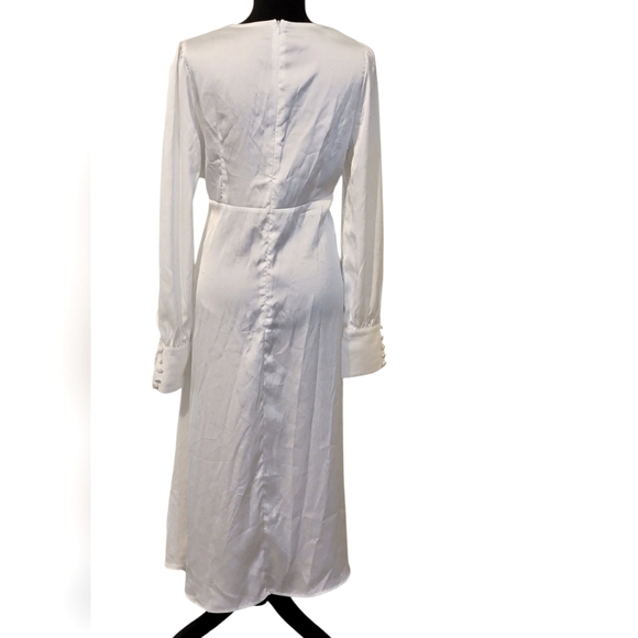 Cider Satin Faux Button Down Slip Maxi Dress - Picture 4 of 13